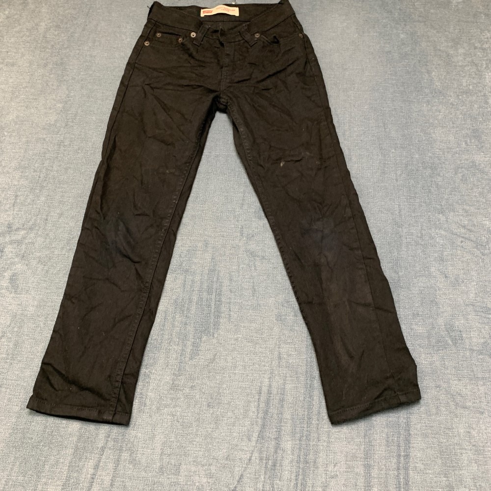 Levi's 502 Jeans Boys 8 24x25 Black Cotton Tapered Leg Performance Regular Fit